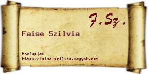 Faise Szilvia névjegykártya